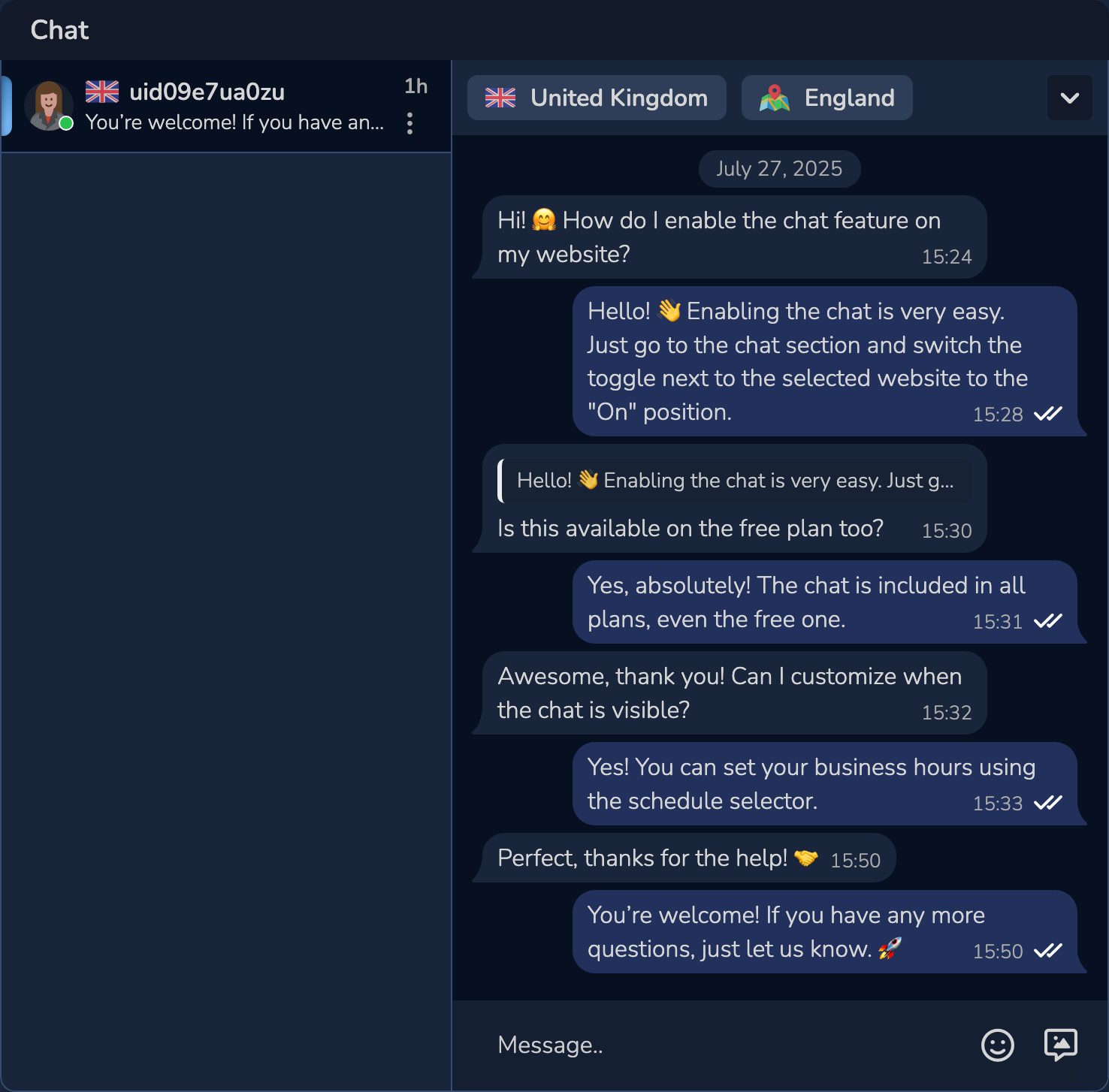 chat checkstat